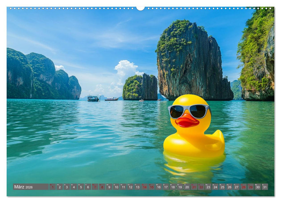 Gummienten auf Weltreise (CALVENDO Premium Wandkalender 2026)