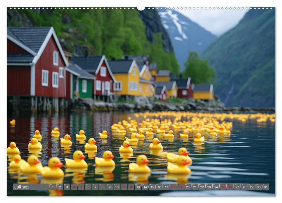 Gummienten auf Weltreise (CALVENDO Premium Wandkalender 2026)