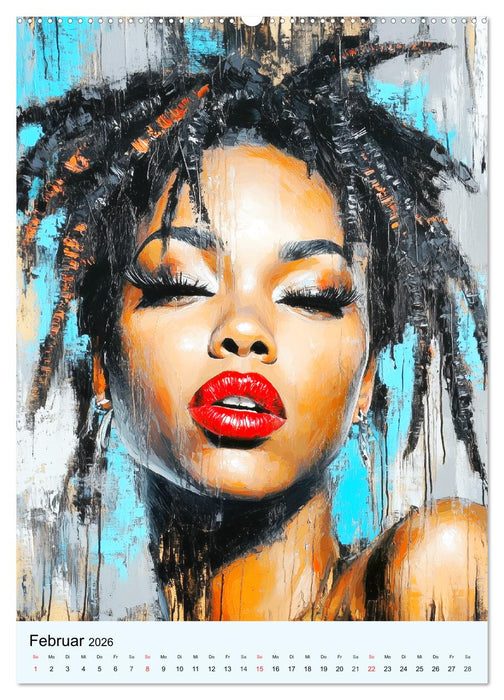 Frauengesichter. Moderne Portraits in Öloptik (CALVENDO Wandkalender 2026)