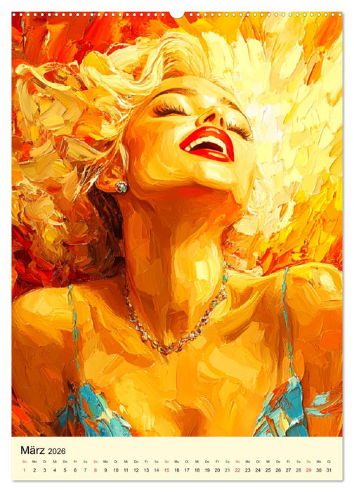 Frauengesichter. Moderne Portraits in Öloptik (CALVENDO Wandkalender 2026)