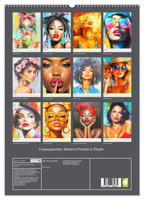 Frauengesichter. Moderne Portraits in Öloptik (CALVENDO Premium Wandkalender 2026)