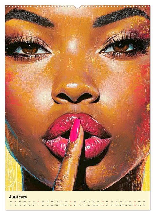 Frauengesichter. Moderne Portraits in Öloptik (CALVENDO Premium Wandkalender 2026)