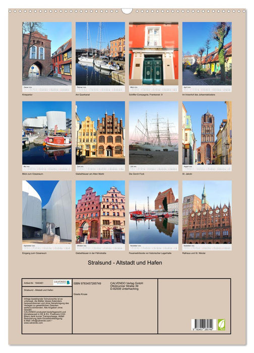 Stralsund - Altstadt und Hafen (CALVENDO Wandkalender 2026)