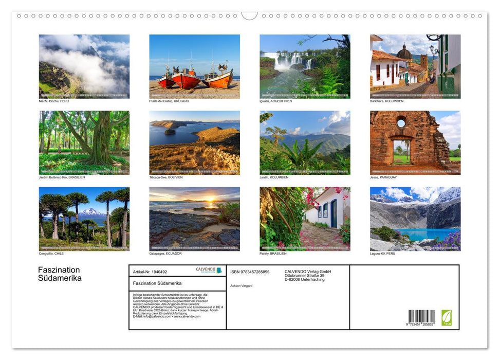 Faszination Südamerika (CALVENDO Wandkalender 2026)