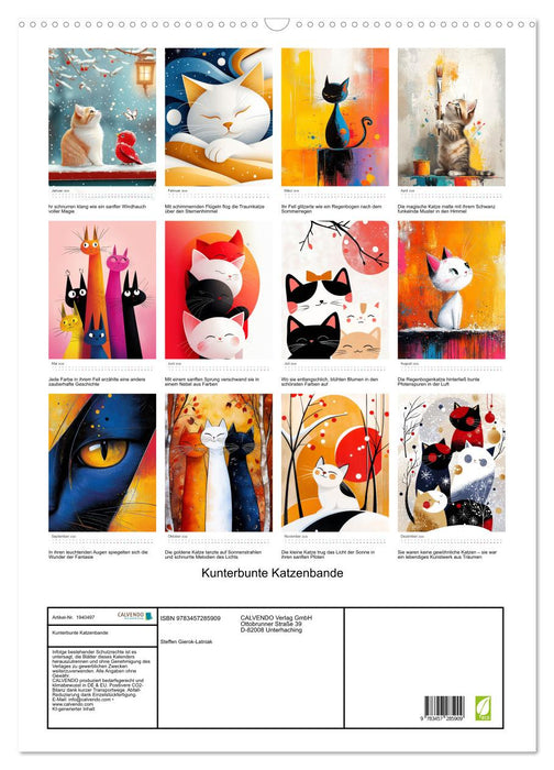 Kunterbunte Katzenbande (CALVENDO Wandkalender 2026)