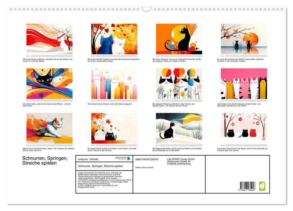Schnurren, Springen, Streiche spielen (CALVENDO Wandkalender 2026)