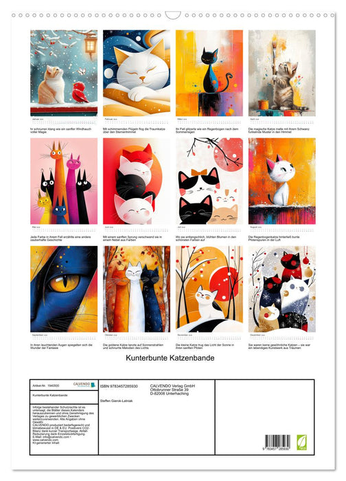 Kunterbunte Katzenbande (CALVENDO Wandkalender 2026)