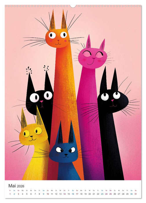 Kunterbunte Katzenbande (CALVENDO Wandkalender 2026)