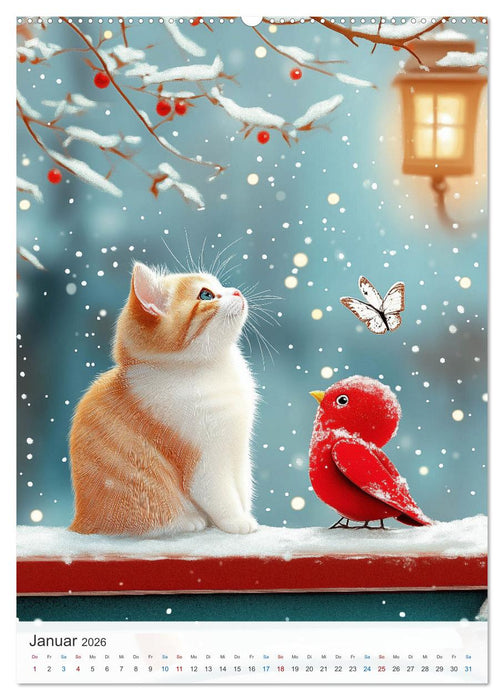 Kunterbunte Katzenbande (CALVENDO Premium Wandkalender 2026)