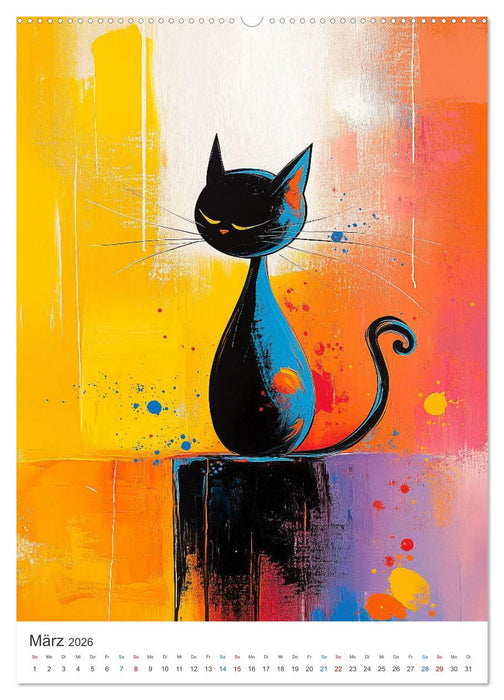 Kunterbunte Katzenbande (CALVENDO Premium Wandkalender 2026)