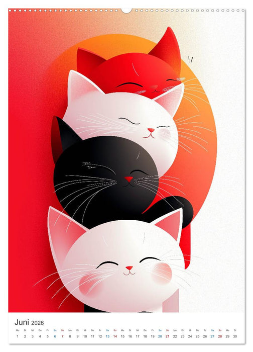 Kunterbunte Katzenbande (CALVENDO Premium Wandkalender 2026)