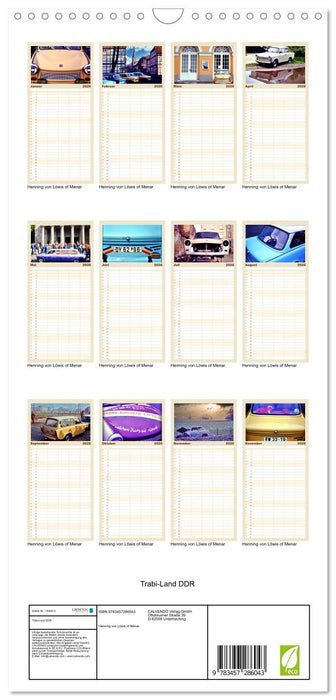 Trabi-Land DDR (CALVENDO Familienplaner 2026)