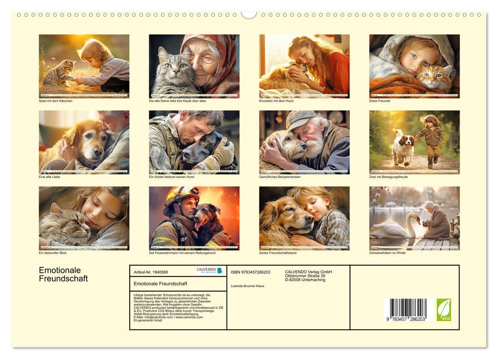 Emotionale Freundschaft (CALVENDO Premium Wandkalender 2026)