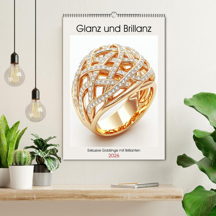 Glanz und Brillanz. Exklusive Goldringe mit Brillianten (CALVENDO Wandkalender 2026)