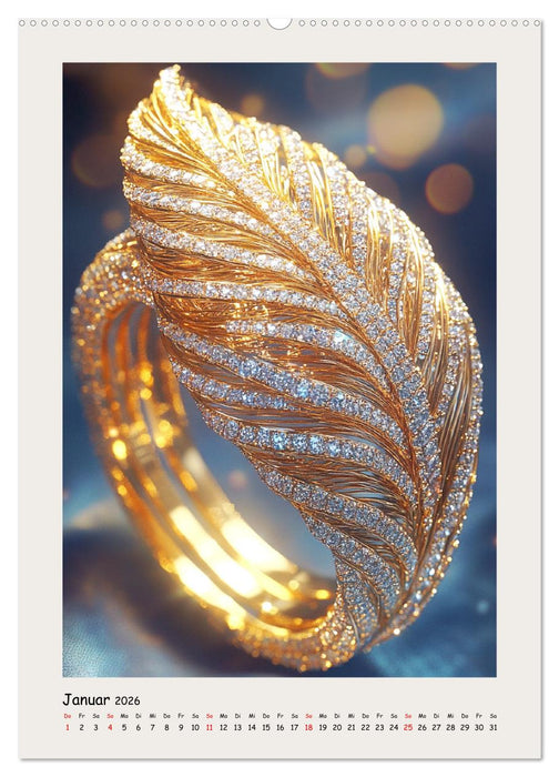Glanz und Brillanz. Exklusive Goldringe mit Brillianten (CALVENDO Wandkalender 2026)