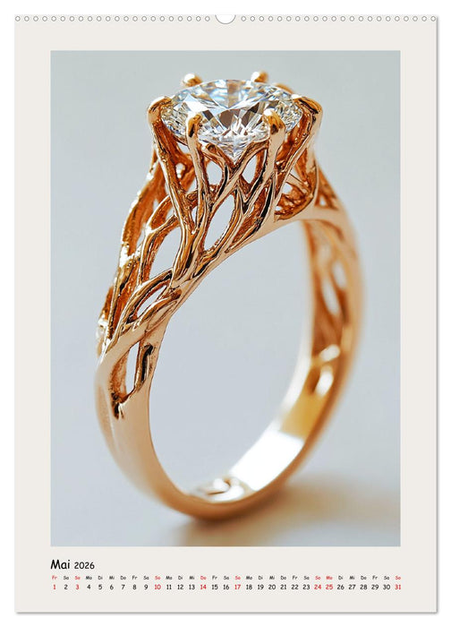 Glanz und Brillanz. Exklusive Goldringe mit Brillianten (CALVENDO Wandkalender 2026)