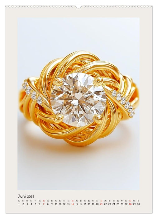 Glanz und Brillanz. Exklusive Goldringe mit Brillianten (CALVENDO Wandkalender 2026)