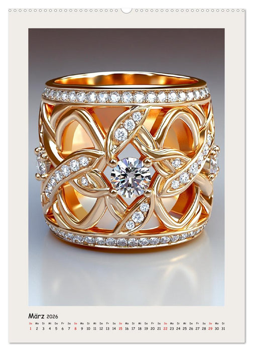Glanz und Brillanz. Exklusive Goldringe mit Brillianten (CALVENDO Premium Wandkalender 2026)