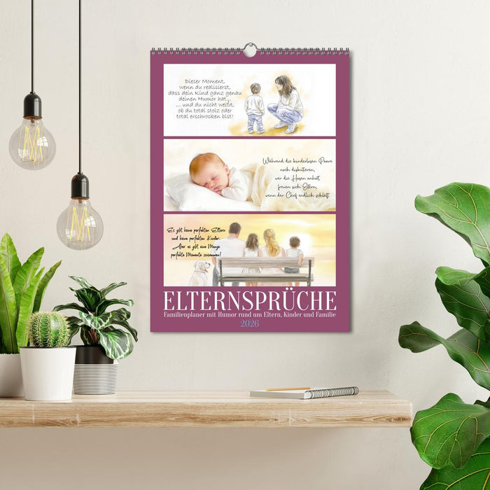 Elternsprüche Familienplaner (CALVENDO Wandkalender 2026)