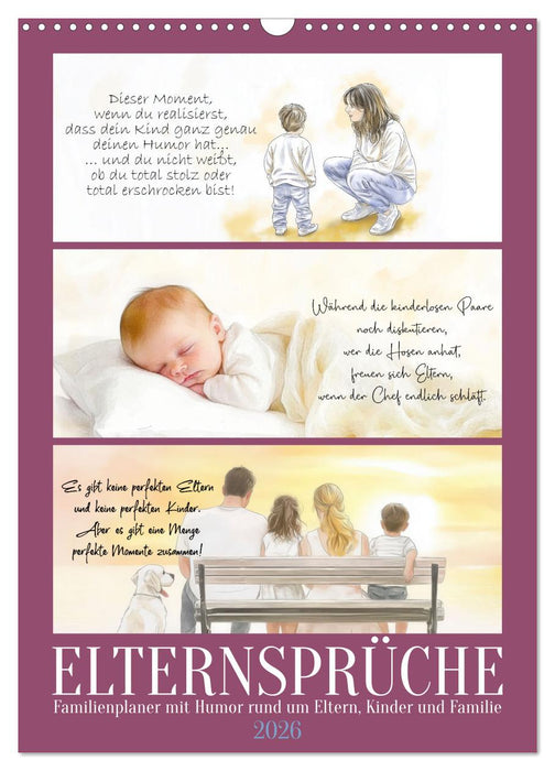 Elternsprüche Familienplaner (CALVENDO Wandkalender 2026)