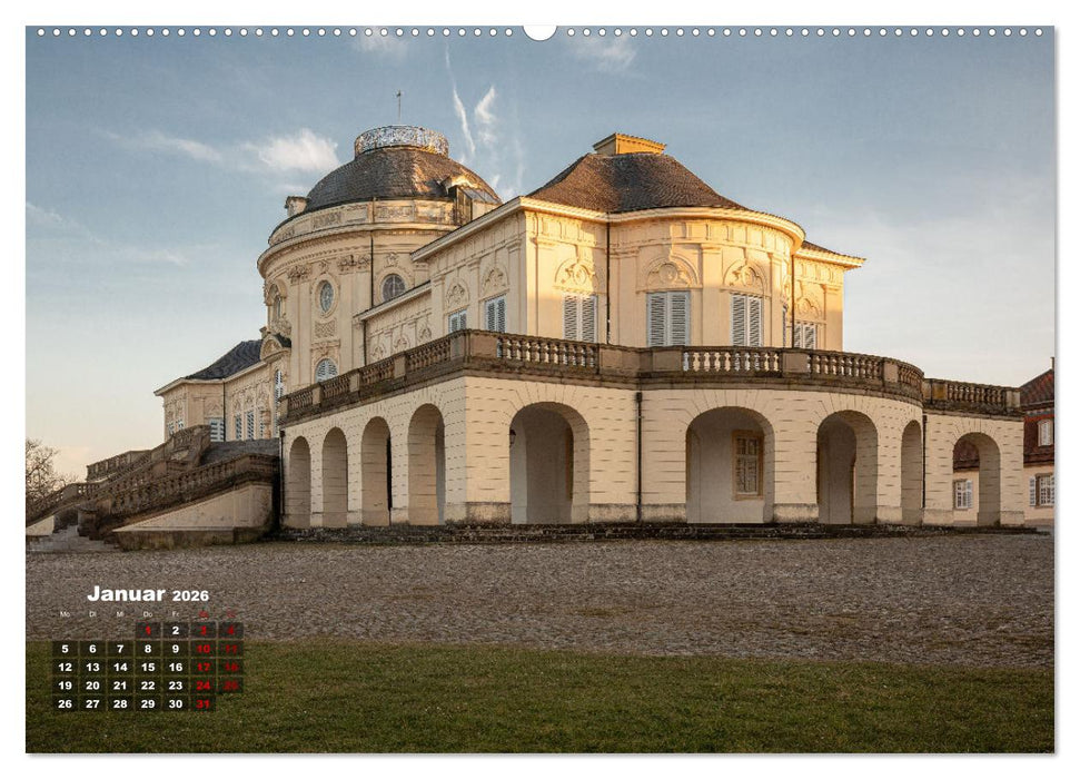 Schloss Solitude bei Tag und bei Nacht (CALVENDO Wandkalender 2026)