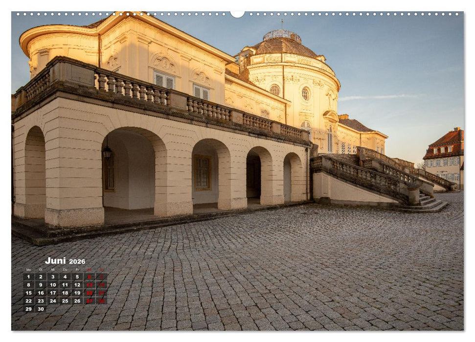 Schloss Solitude bei Tag und bei Nacht (CALVENDO Wandkalender 2026)