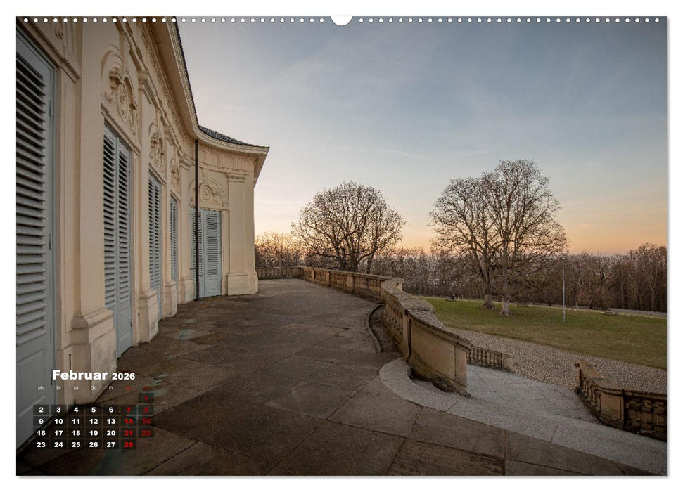 Schloss Solitude bei Tag und bei Nacht (CALVENDO Premium Wandkalender 2026)