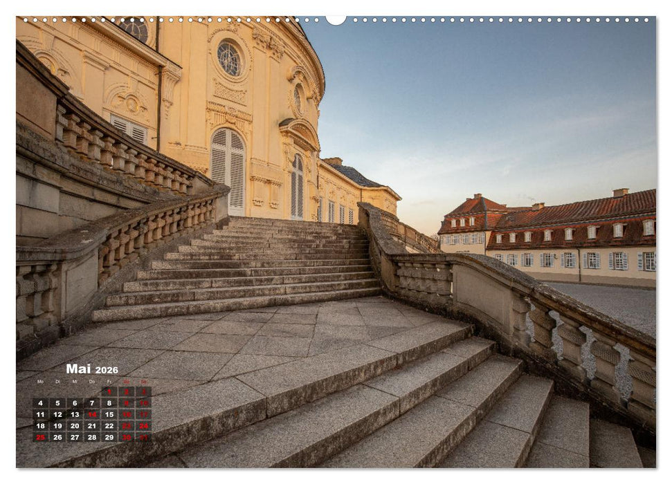 Schloss Solitude bei Tag und bei Nacht (CALVENDO Premium Wandkalender 2026)