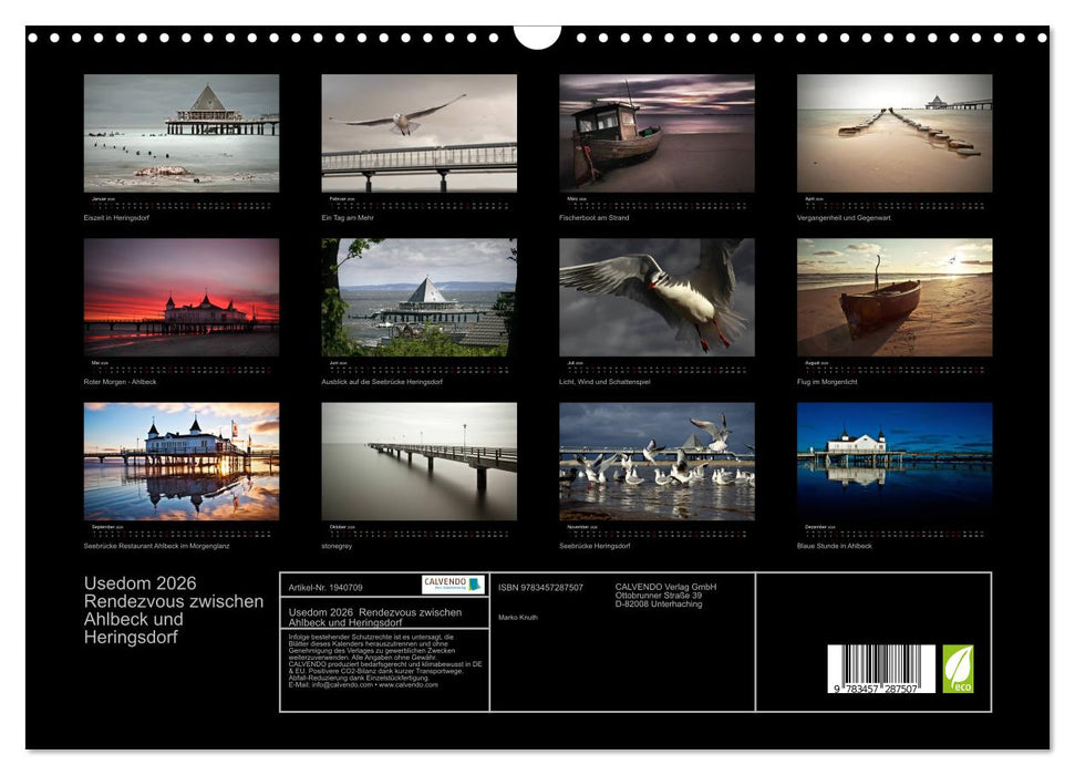 Usedom 2026 Rendezvous zwischen Ahlbeck und Heringsdorf (CALVENDO Wandkalender 2026)
