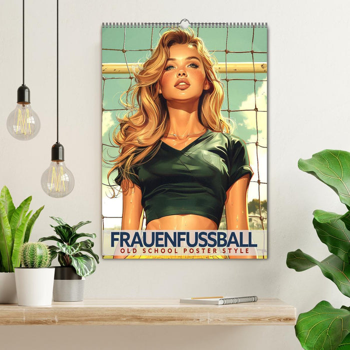 Frauenfußball - Old School Poster Style (CALVENDO Wandkalender 2026)