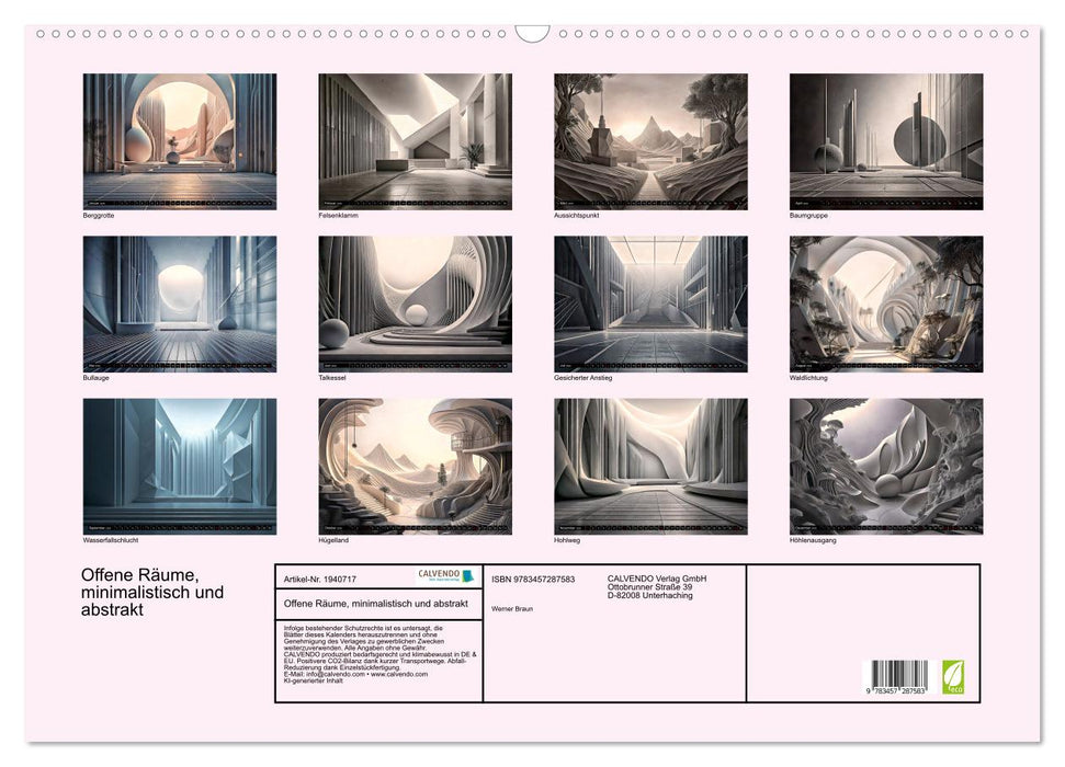 Offene Räume, minimalistisch und abstrakt (CALVENDO Wandkalender 2026)