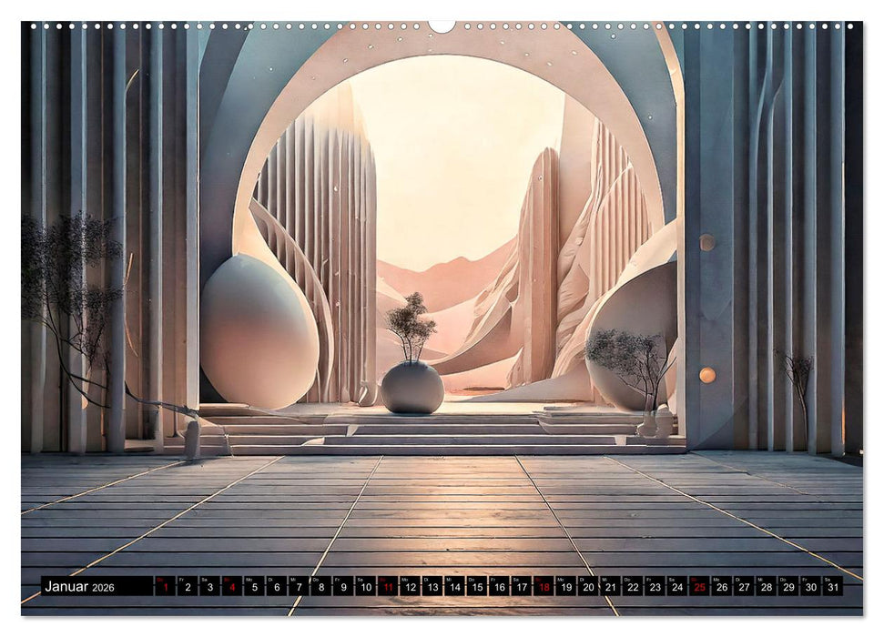 Offene Räume, minimalistisch und abstrakt (CALVENDO Wandkalender 2026)