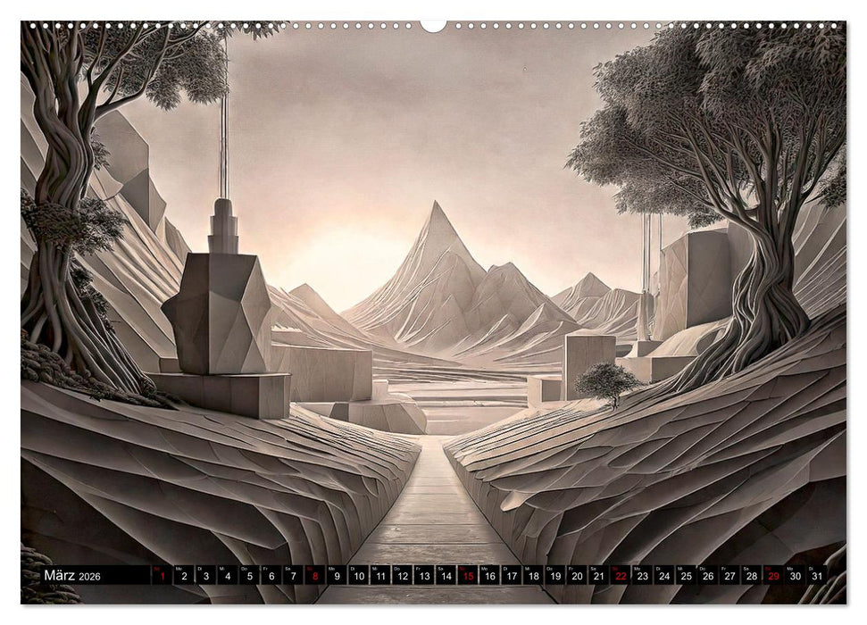 Offene Räume, minimalistisch und abstrakt (CALVENDO Wandkalender 2026)