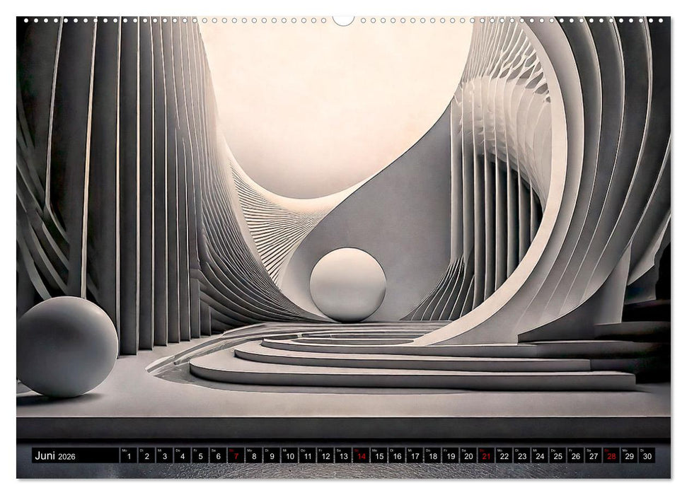 Offene Räume, minimalistisch und abstrakt (CALVENDO Wandkalender 2026)