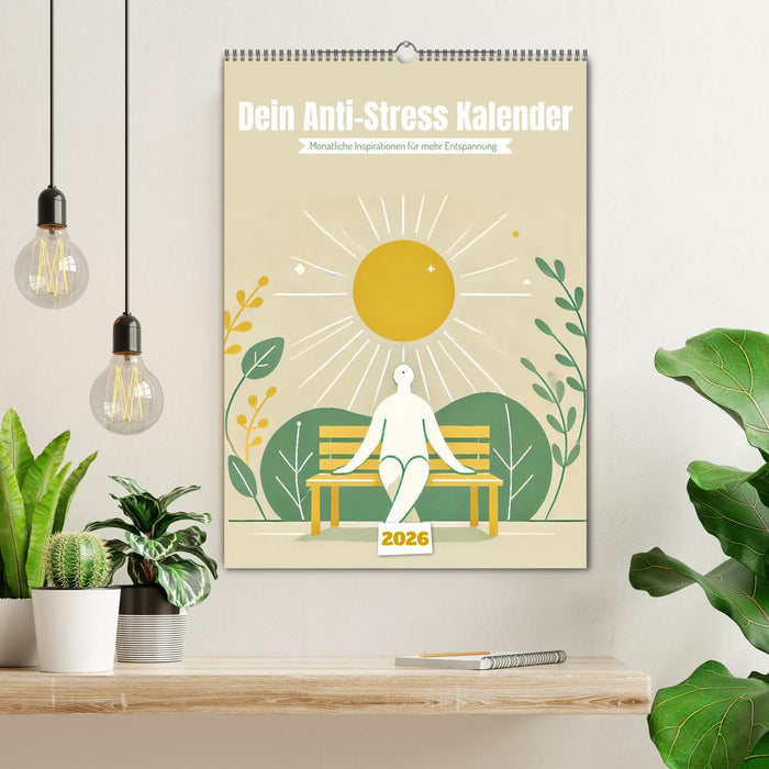 Dein Anti-Stress Kalender - Monatliche Inspirationen für mehr Entspannung (CALVENDO Wandkalender 2026)