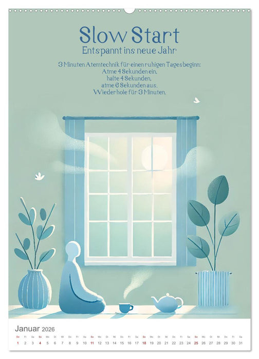 Dein Anti-Stress Kalender - Monatliche Inspirationen für mehr Entspannung (CALVENDO Wandkalender 2026)
