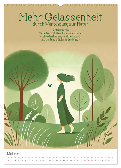 Dein Anti-Stress Kalender - Monatliche Inspirationen für mehr Entspannung (CALVENDO Wandkalender 2026)