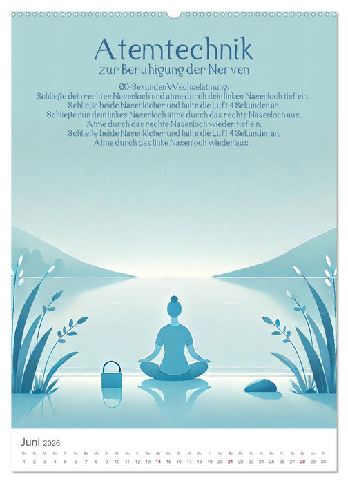 Dein Anti-Stress Kalender - Monatliche Inspirationen für mehr Entspannung (CALVENDO Wandkalender 2026)