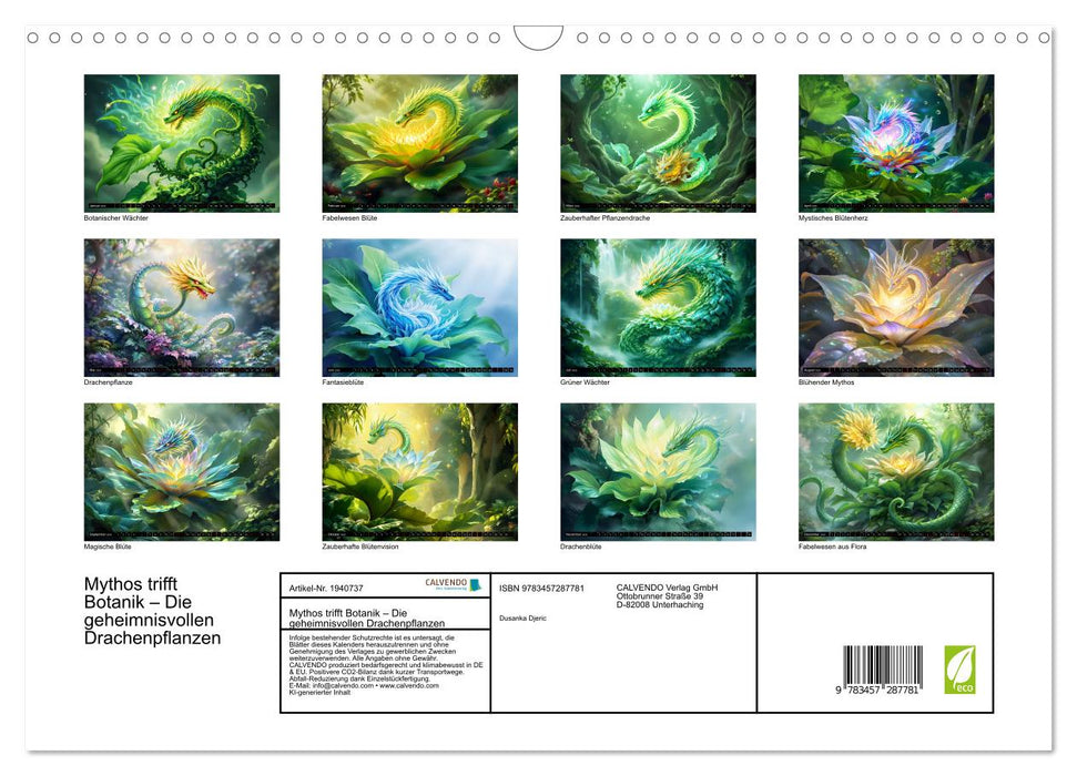 Mythos trifft Botanik – Die geheimnisvollen Drachenpflanzen (CALVENDO Wandkalender 2026)
