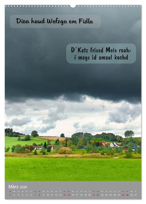 Schwäbische Sprichwörter Oifach g`redt (CALVENDO Premium Wandkalender 2026)
