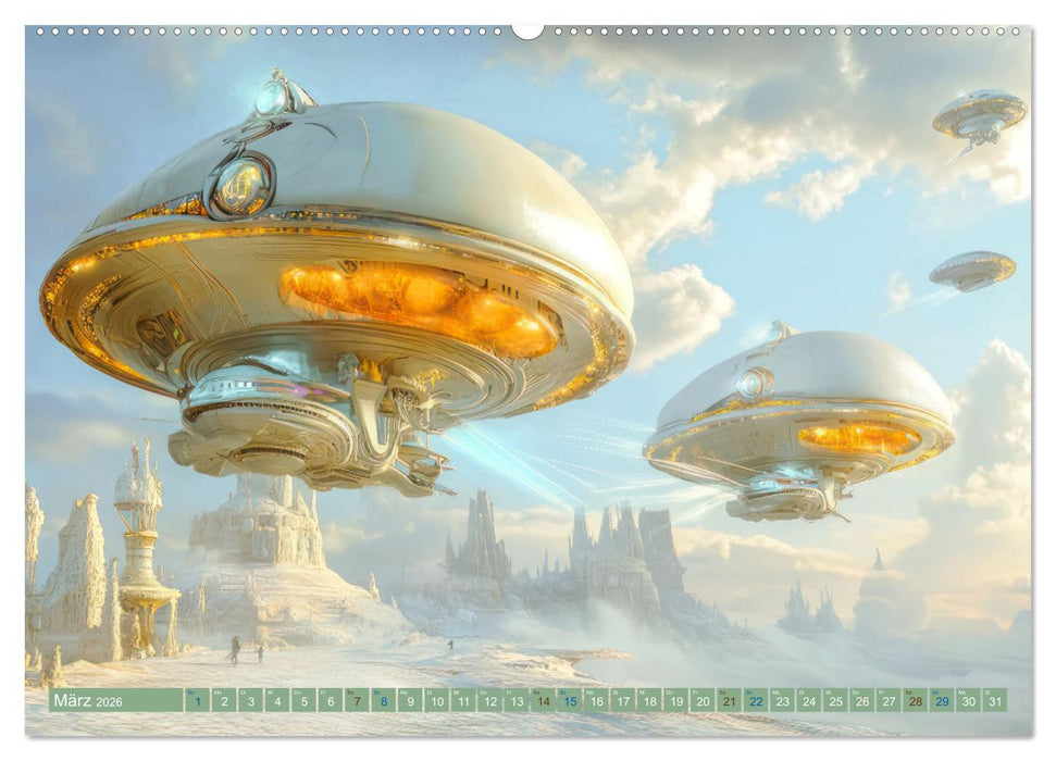 Fantasievolle Zukunftswelten - Science Fiction (CALVENDO Wandkalender 2026)
