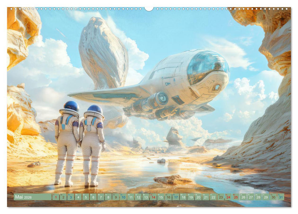 Fantasievolle Zukunftswelten - Science Fiction (CALVENDO Wandkalender 2026)
