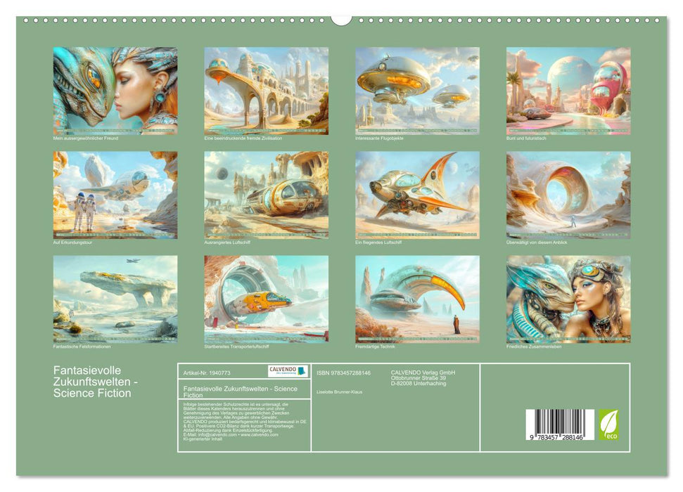 Fantasievolle Zukunftswelten - Science Fiction (CALVENDO Premium Wandkalender 2026)