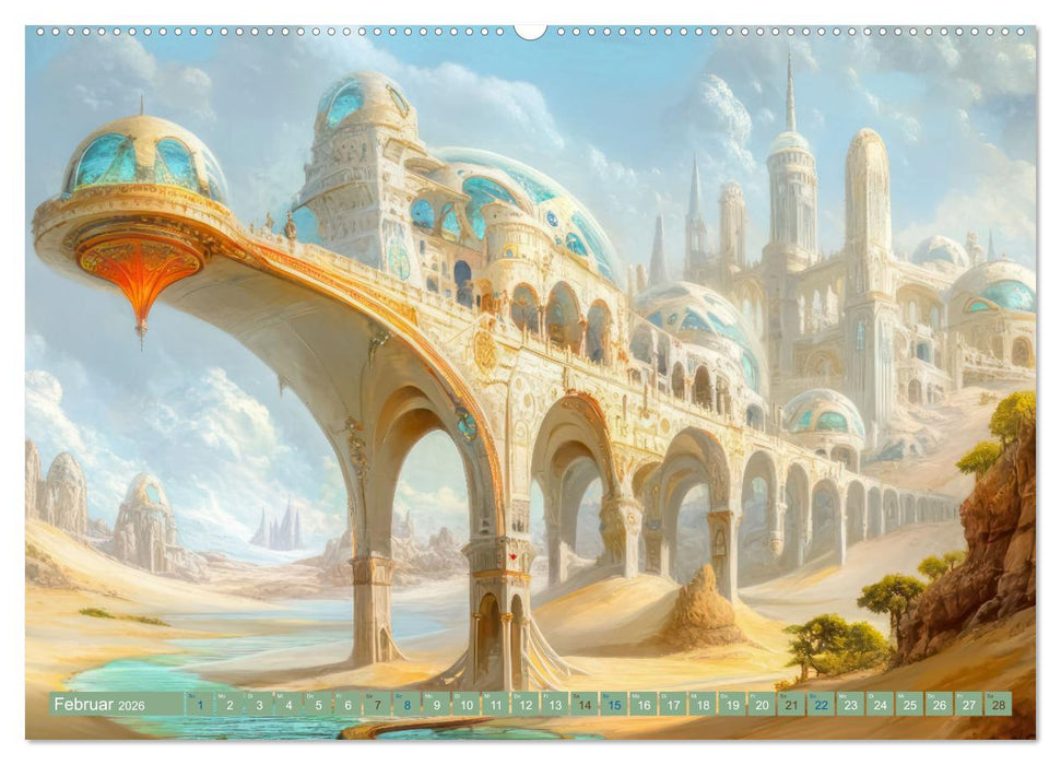 Fantasievolle Zukunftswelten - Science Fiction (CALVENDO Premium Wandkalender 2026)
