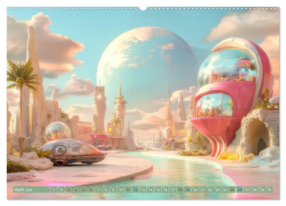 Fantasievolle Zukunftswelten - Science Fiction (CALVENDO Premium Wandkalender 2026)