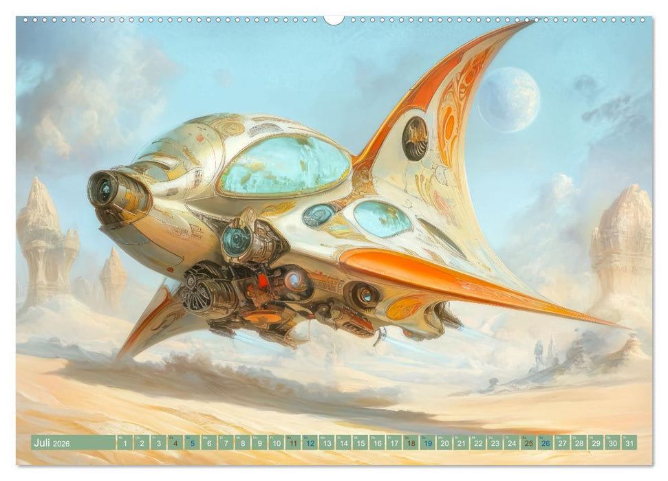 Fantasievolle Zukunftswelten - Science Fiction (CALVENDO Premium Wandkalender 2026)
