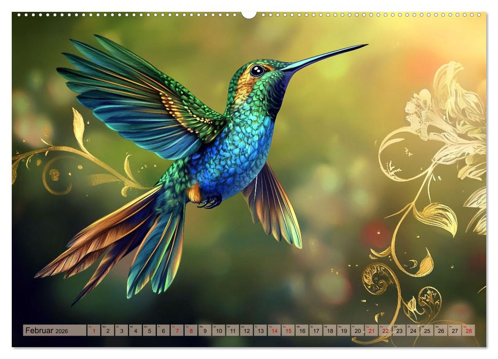 Fliegende Kunstwerke - Kolibris (CALVENDO Wandkalender 2026)