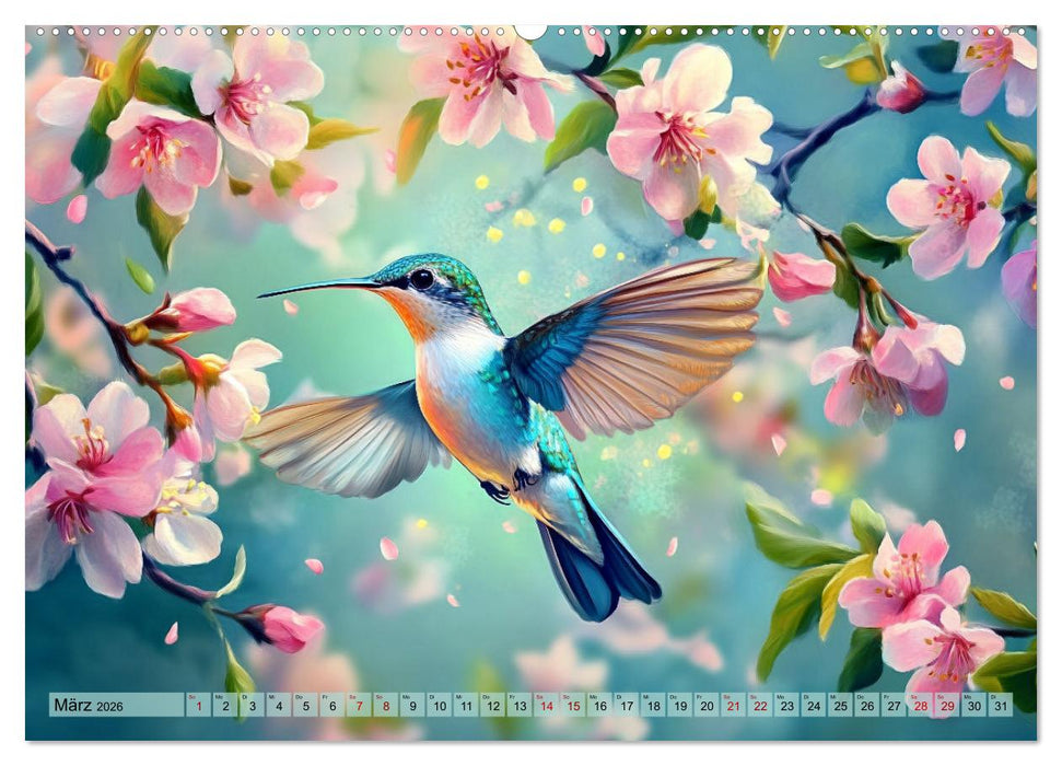 Fliegende Kunstwerke - Kolibris (CALVENDO Premium Wandkalender 2026)