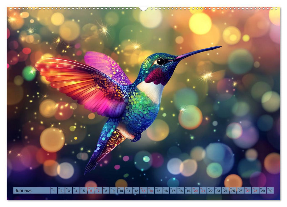Fliegende Kunstwerke - Kolibris (CALVENDO Premium Wandkalender 2026)