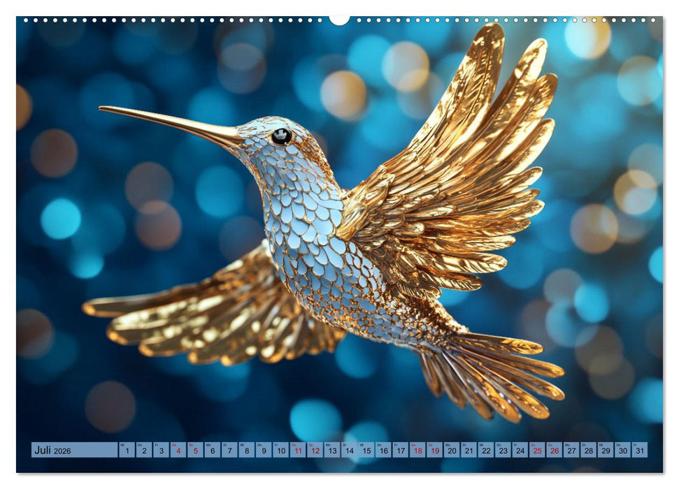 Fliegende Kunstwerke - Kolibris (CALVENDO Premium Wandkalender 2026)